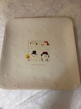Vintage Hallmark keepsake Frosty days platter Snowman Serving Platter. 10x10”